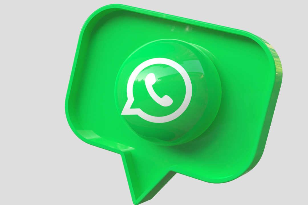 Balão de diálogo com botão do WhatsApp.