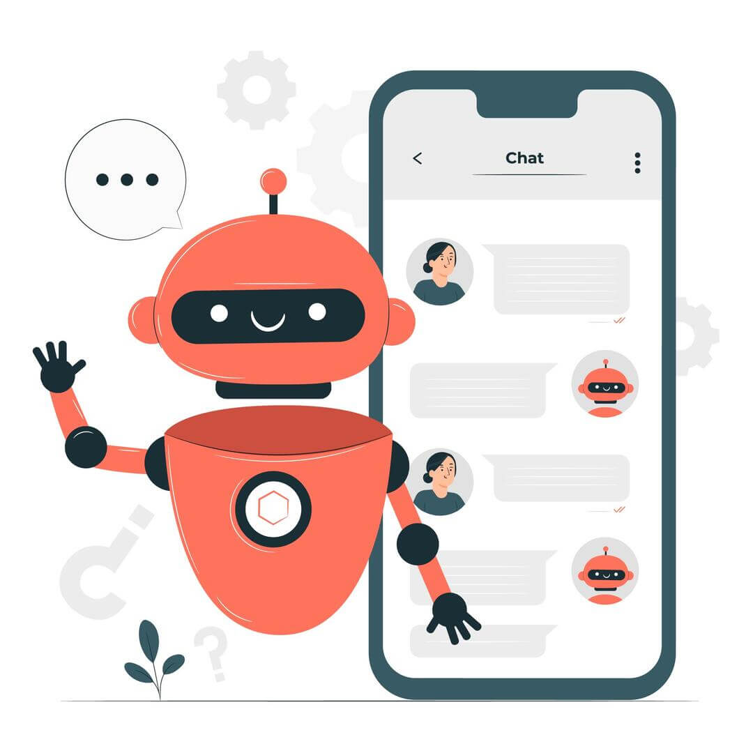 Chatbot trocando mensagens com um cliente.